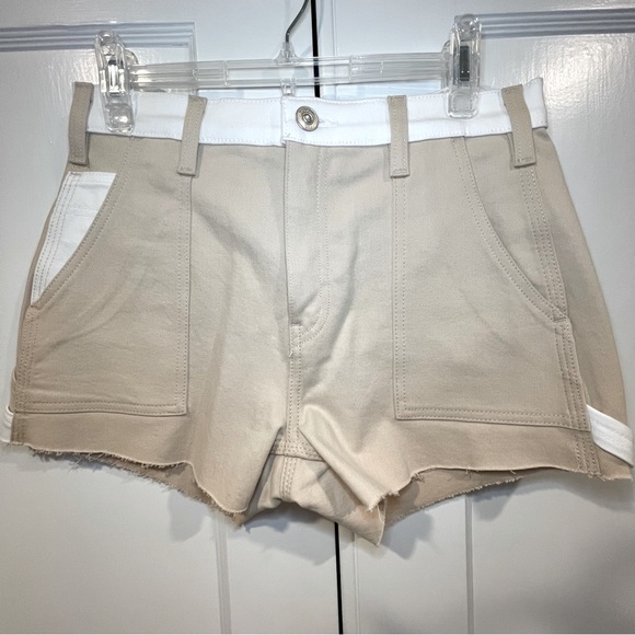 Hudson Jeans' Color Blocked Carpenter shorts w/raw hem - Picture 8 of 12